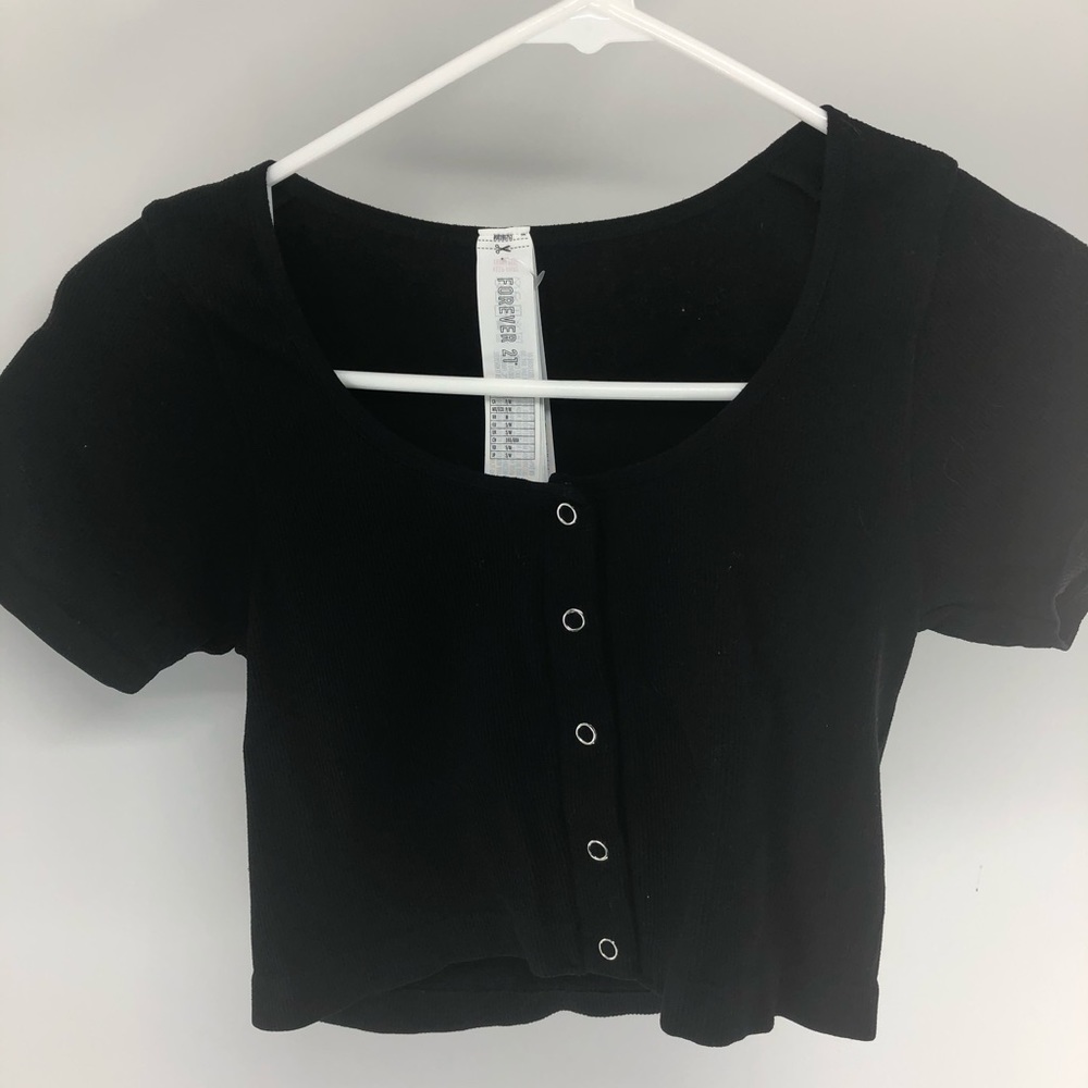 forever 21 black cropped top size s